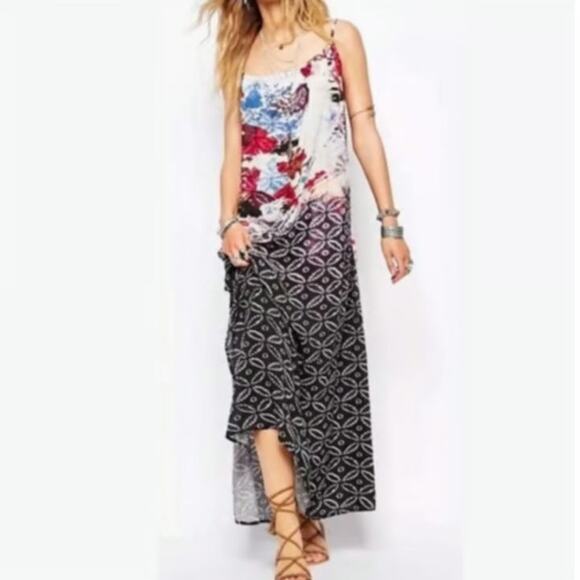Free People Nomad Sheer Slip Floral Retro Lightweight Dress - Picture 4 of 5